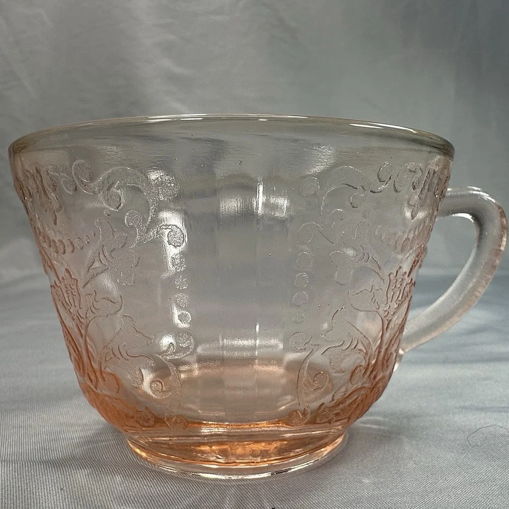 Vtg Macbeth Evans American Sweetheart Pink Depression Glass‎ 2pc Cup Saucer Set
